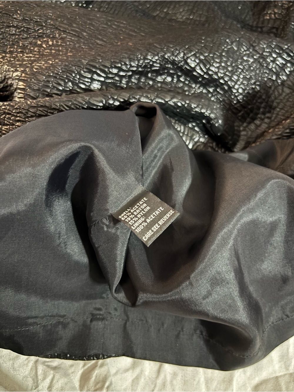 Carmen Marc Valvo Collection Black Textured Cocktail Dress | Size 10 - Picture 5 of 7